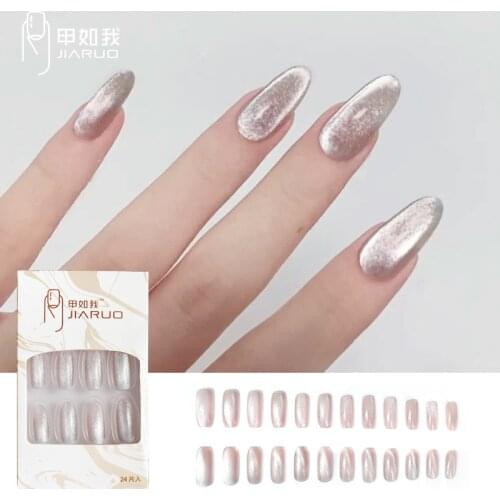 Fake Nails with Glue Art Press on Nail Tips False Coffin Stick Designs Clear Display Set Full Cover Artificial Box Short Square