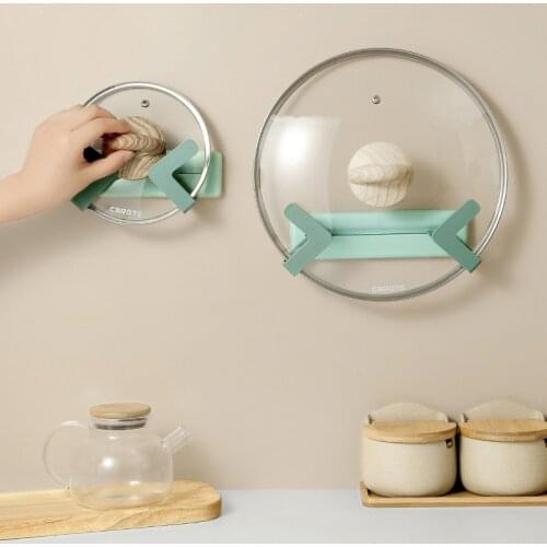 Pot and Lid Rack Wall-mounted Kitchen Adjustable Lid Shelf, X Type Storage Shelf, No Drilling, Wall Mounted, Cutting Board