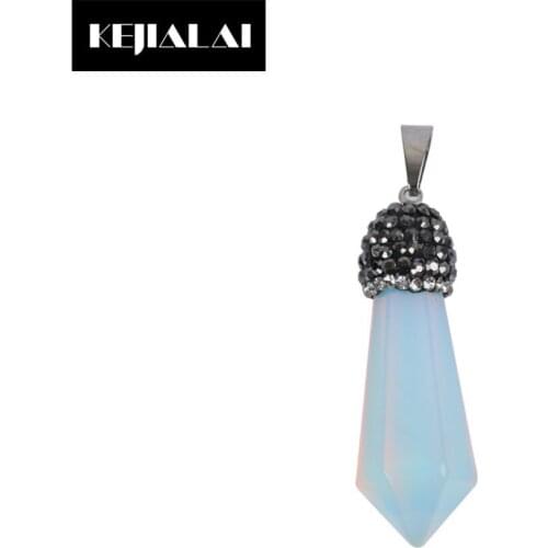 New Arrival Natural Opal Pendant for Necklace Making Women Jewelry Accessory Pave with Rhinestone Charm Elegant High-grade Stone