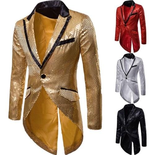 Autumn Winter Sequins Decorative Dress Tuxedo Mens Lapel Suit Men Blazers 2020 Blazer for Men Ropa De Hombre Men Clothes 2020