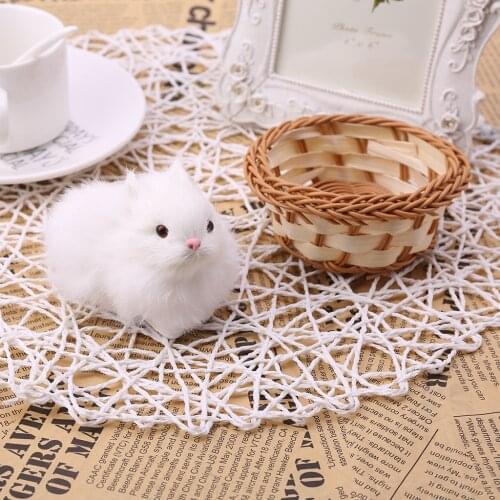 Plush Toy Mini Simulation Rabbit Hare Decor Kids Lovely Craft Birthday Gift-TwFi