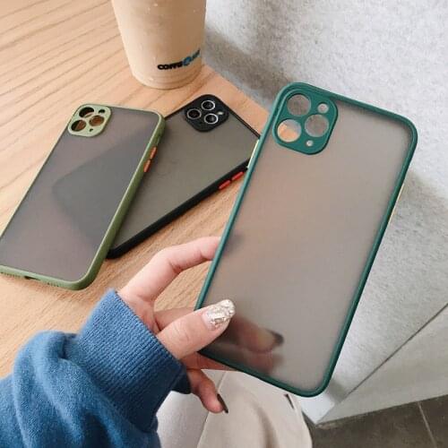 Solid Transparent Camera Protection Phone Case For iPhone 12 Mini 11 Pro Max X XR XS Max 8 7 6 6s Plus Frosted Hard Back Cover