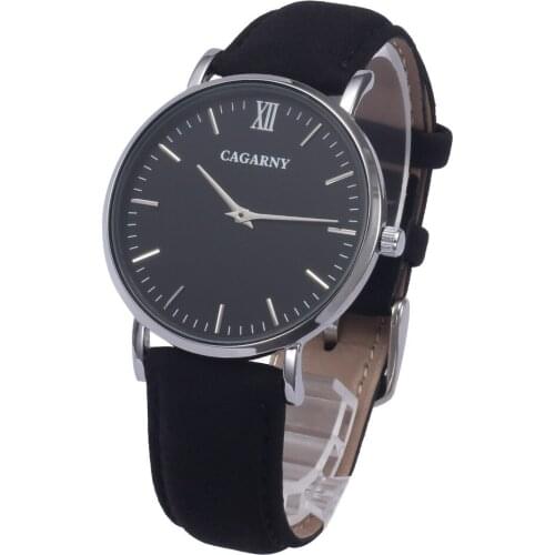 Cagarny Luxury Brand Watches For Unisex Ultra Thin Case Real Leather Wristband Casual Quartz Men Wrist Watch Fashion Women Hours