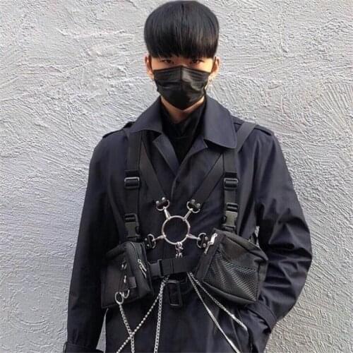 Hip Hop Tactical Vest Bag Men Women Punk Techwear Backpack Adjustable Multifunctional Streetwear Chest Rig Bag Bandolera Hombre