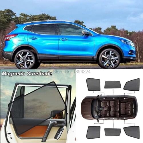Car Full Side Windows Magnetic Sun Shade UV Protection Ray Blocking Mesh Visor For Nissan Qashqai 2016