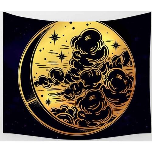 Simsant Sun and Moon Tapestry Black and White Mandala Yin Yang Art Wall Hanging Tapestries for Living Room Home Dorm Decor