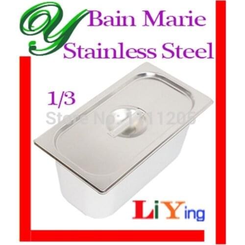 Stainless Steel Bain Marie 3L Food Pan Buffet Warmer Inserts Icecream tray Soup stock pot tureens basin storage box bin with lid