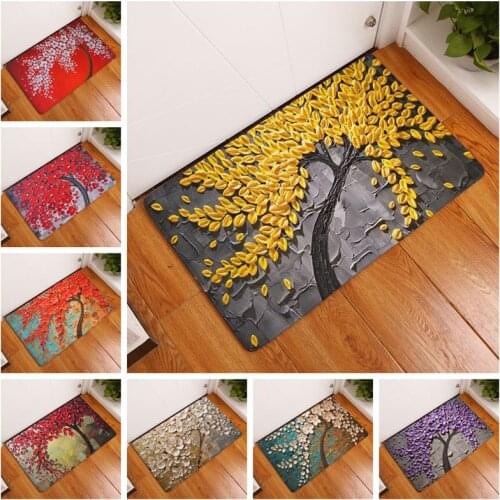 Vintage Flower Printed Non Slip Shower Mat Bathroom Carpet Bath Mat Rugs Home Decoration Floor Mat