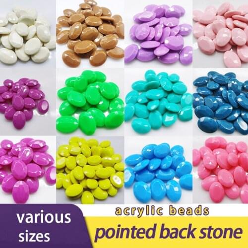 All Size Colors Oval Acrylic Beads For Garment Craft Charm Beads Loose Bracelet Necklaces Jewelry Making