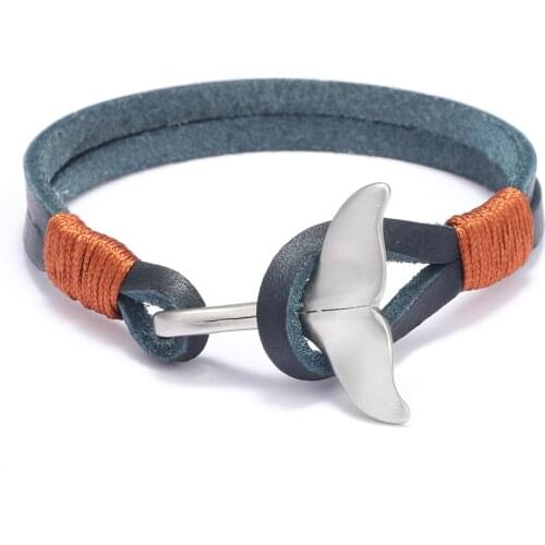 XIAONIANSHI New Whale Tail Anchor Bracelets Men Women Charm Nautical Survival Rope Chain Paracord Bracelet Male Wrap Metal Hooks