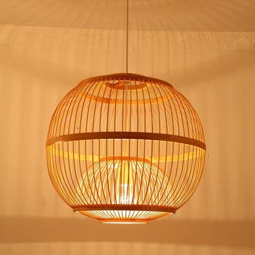 Japanese style pendant lamps bamboo cage tea pot shop lampshade southeast lighting spherical creative lights ZA627 ZL122 YM