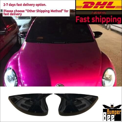 Mirror Cover for VW New Beetle 2011 2012 2013 2014 2015 2016 2017 2018 2019 Accessory Bright Black BATMAN Case CAR Shield