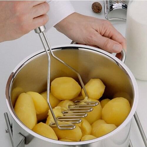 1pcs Stainless Steel Kitchen Gadget Potato Masher Press Cooking Tool Mashed Potatoes Wavy Pressure Ricer Kitchen Accessories