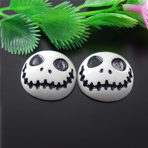 10PCS/lot Resin Funny Skull Oval Embellishment Flat back Cabochon Resin Crafts Mold Setting 24*22mm Jewelry Accessories 51562