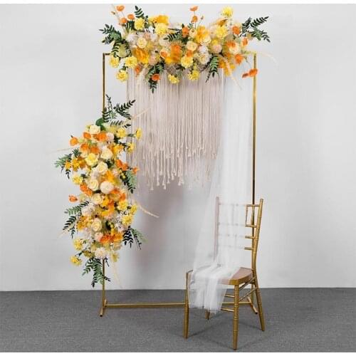 100CM Romantic Wedding Flower Wall Arch Arrangement Silk Artificial Flower Row Decor for Wedding Party Background Wall Layout