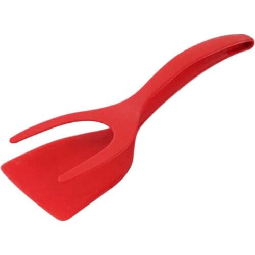2 In 1 Multipurpose Non-Stick Fried Egg Turners Nylon Cooking Tongs Pancake Bread Barbecue Tong Kitchen Cooking Tool