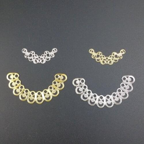 20Pcs Filigree Arc Flower Connectors Metal Crafts Gift Decoration Ornament accessories