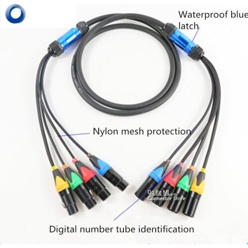 4 Channel Snake Cable AUDIO XLR Snake Cable Multi-channel audio signal cable car Stage lighting transmission signal line diy