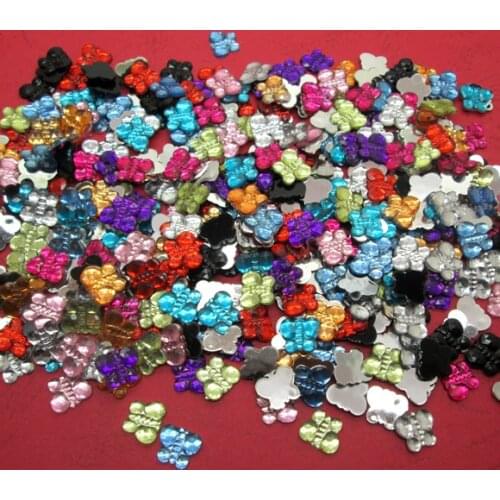 500Pcs Acrylic Mixed Bling Butterfly Decoration Crafts Flatback Cabochon Scrapbooking Fit Hair Clips Embellishments Beads Diy