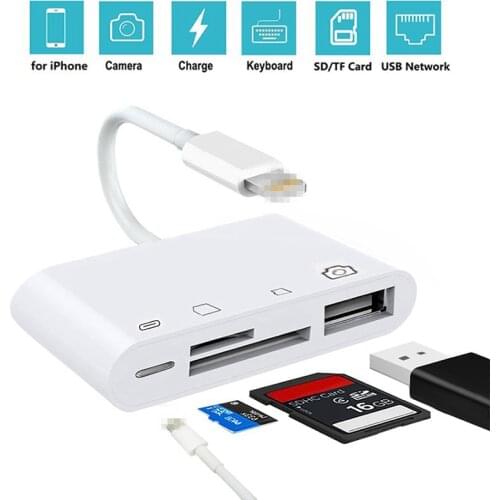 4 in 1 Card Reader Adapter For iPhone Type C OTG Adapter Android Photo Transfer To Phone Memory Card Reader Suport CF/SD/TF Card