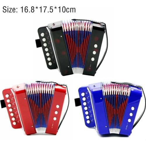 Accordion 8 Key Mini Children’s Educational Accordion Practice Piano Button Mini Accordion Educational Musical Instrument Toy