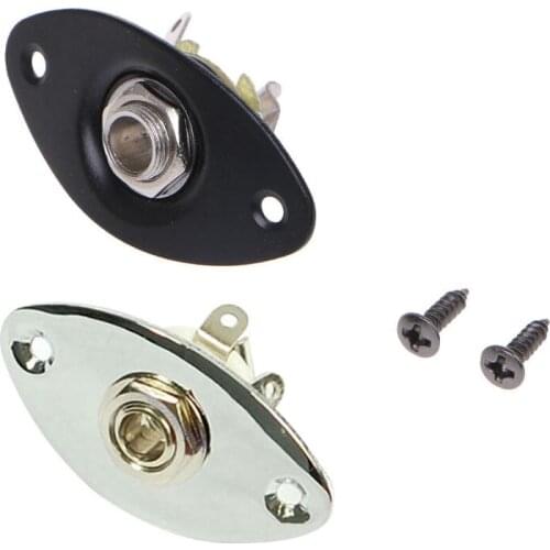 For Electronic Guitar Guitar Accessories Output Cat Eye Oval Jack Plate Chrome