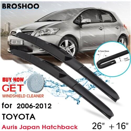 Car Wiper Blade Front Window Windscreen Windshield Wipers Blades Accessories For TOYOTA Auris Japan Hatchback 26"+16" 2006-2012