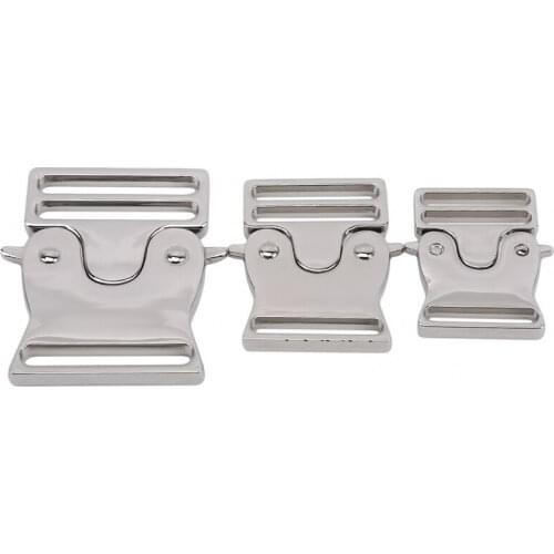 Zinc Alloy Side Release Buckle Black For Backpack Luggage Straps Webbing Size 25mm 32mm 38mm