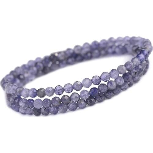 Genuine Cordierite Section Natural Stone Bracelets Buddha Beads Lucky for Women Stone Bracelet Multilayer Jewelry JoursNeige