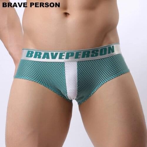 BRAVE PERSON Mens Sexy Underwear Male Briefs Low Rise Nylon Underpants Male Panties B1152