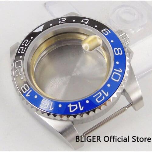 40mm Bliger Watch Case Date Magnifier Sapphire Glass Fit ETA 2836 Movement Watch