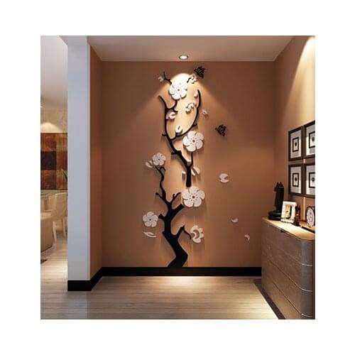 Plum flower 3d Acrylic mirror wall stickers Room bedroom DIY Art wall decor living room entrance background wall decoration