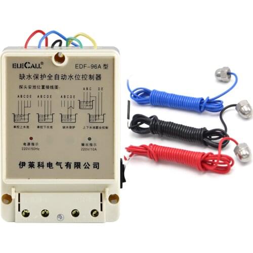 DF-96A DF96A 220V 10A Float Switch Auto Water Electronic Level Controller With 3 Probes