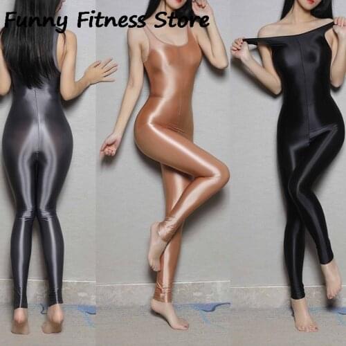 Smooth Yoga Jumpsuits Women Sportswear Gym Clothings Seamless Workout Overalls Rompers Satin Glossy Fitness Overalls Clothes