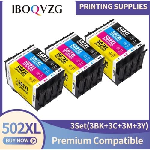 IBOQVZG For Epson 502XL 502 Ink Cartridge T502XL For Epson Expression Home XP-5100 XP-5105 WF-2860DWF WF-2865D Printer Cartridge