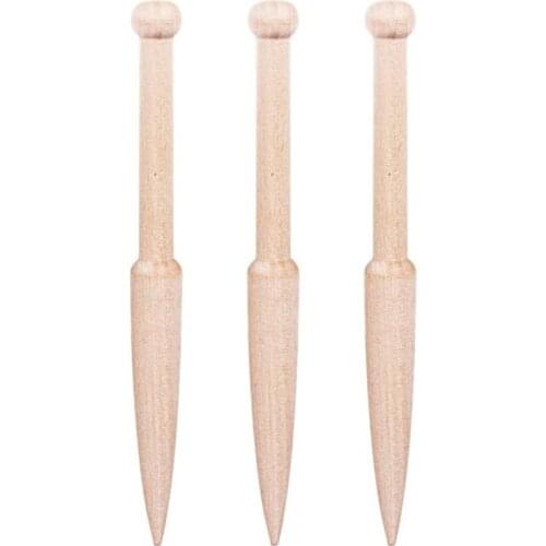3Pcs DIY Weaving Tool Wood Woven Sweater Scarf Tapestry Bobbin Stick Single Head Solid Crochet Hook DIY Loom Tools