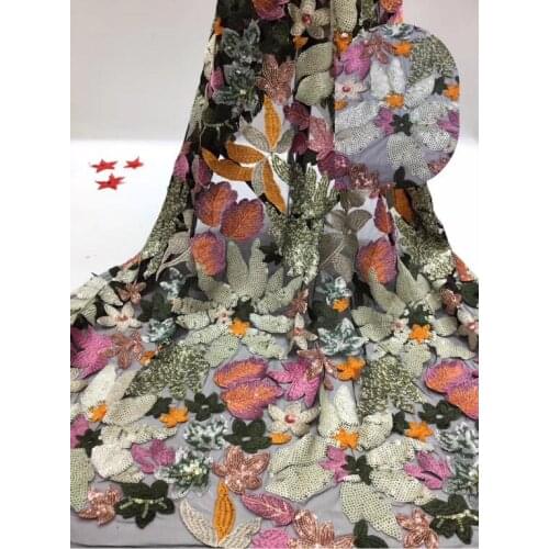 Graceful ZH-7478 Best Selling African Lace Fabric Nigerian French Fabric with sequins High Quality lace fabric