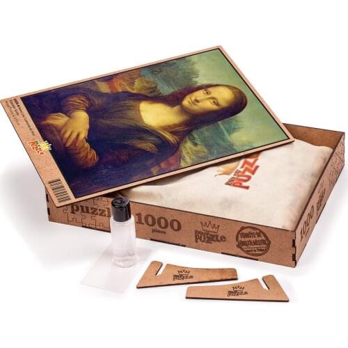 Classics Series-1000 Wooden Puzzle with, Hobby; Gift, Relaxation, Happy Family, Common Toil, alzeimer Prevention, Wall table