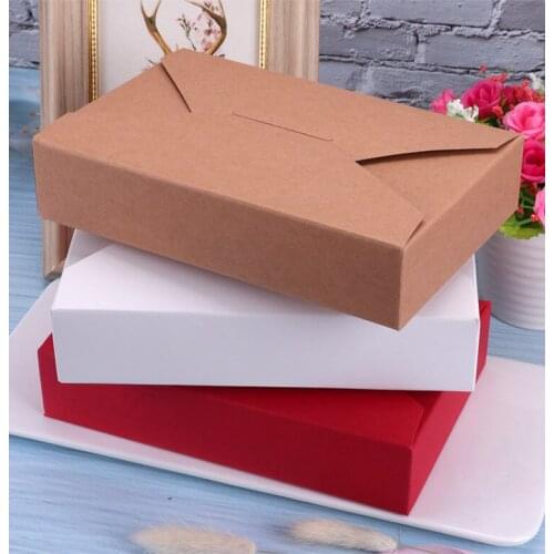 10pcs Envelope style Kraft Paper Box For Gift Cake Box And Packaging Red/White/Brown Cardbord Candy Box
