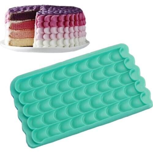 New DIY Wave Pattern Fish Scale Bark Folds Silicone Cake Decoration Mold Kitchen Baking Tools Fondant Mould K760