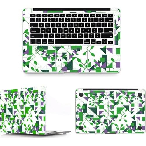 HRH 3 IN 1 Geometry Vinyl Laptop Skin Sticker Protective for Macbook 11 13 15 Inch Air Pro Retina