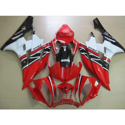 Injection molded high quality fairing kit for Yamaha YZF R6 06 07 red white black fairings set YZFR6 2006 2007 FS29