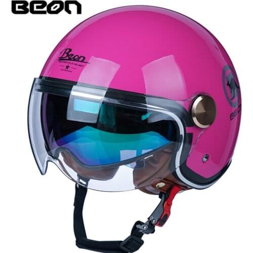 Motorcycle Double Lens Helmet 3/4 Retro Scooter Bicycle Motorbike Four Seasons Helmets Riding Capacete Classic Moto Casco