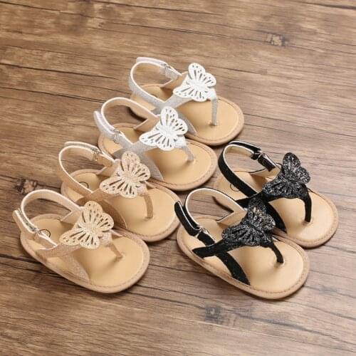 0-18M Infant Baby Girls Boys Sandals Shoes Bling Bling Butterfly Causal Summer Soft Sandals Kids Shoes 3 Colors