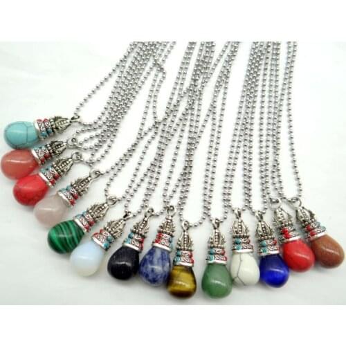 Natuursteen Quartz Crystal Opal Turquoises tijgeroog edelsteen pijler charms chakra pendant for diy Jewelry making Accessories