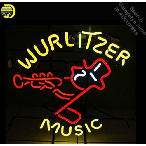 Neon Sign for Wurlitzer Music Neon Bulb sign Business Shop Display Handmade Glass tube Beer Pub custom neon light custom lighted