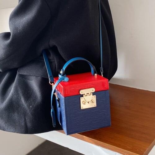 New PU Leather Handbag For Women Bucket Bag Square Messenger Shoulder Bag Elegant Female Tote Bag and Crossbody Box Bags