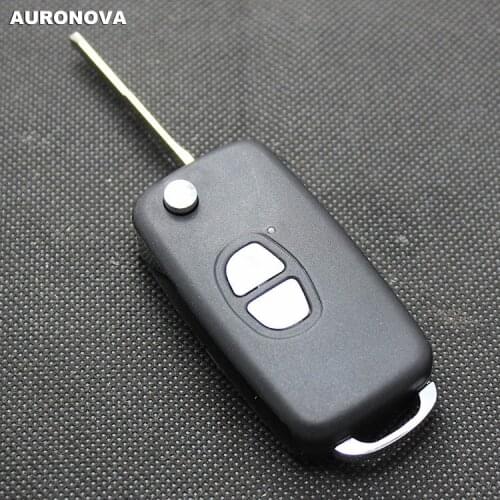 AURONOVA New Upgrade Flip Folding Key Shell for Mitsubishi Freeca Delica 2 Buttons Modified Remote Car Key Case