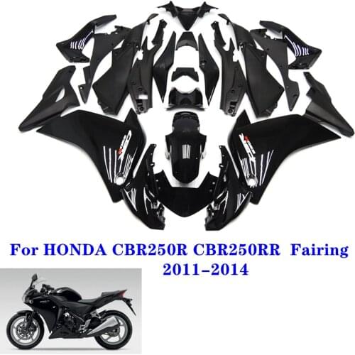 For HONDA CBR 250 2011 2012 2013 2014 CBR250R CBR250RR 2011-2014 CBR 250R CBR 250RR Black Fairing For Injection Mold Fairing
