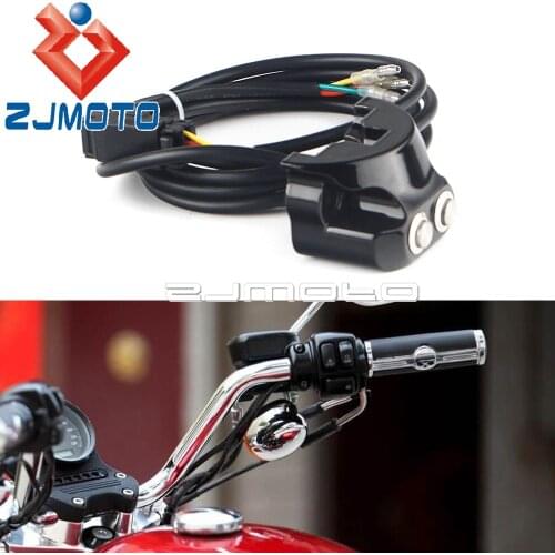 Motorcycle 1'' 25mm Handlebar Switch Moto Air Ride Suspension Control Bar Switches For Harley Dyna Street Bob V-Rod Black 3 Wire